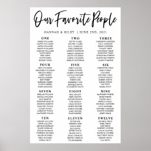 Notre plan de table de mariage affiche Poster