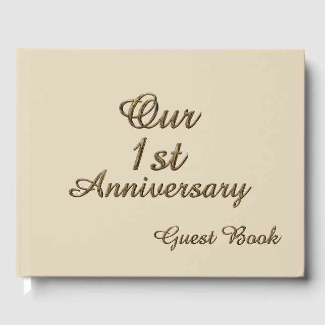 Notre premier anniversaire Livre d'or Typographie (Recto)