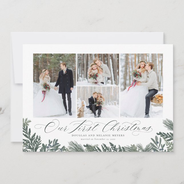 Notre premier Carte photo de Noël nouvellement mar (Devant)