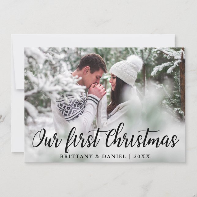 Notre premier Carte photo en couple de Noël (Devant)