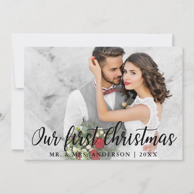 Notre premier Carte photo Mariage de Noël (Devant)