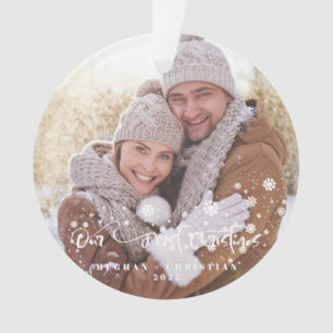 Notre premier Noël 2-faces Photo Holiday Ornamen