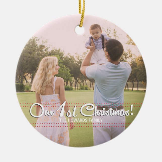 Notre premier Noël Elegant Ornement Moderne (Devant)