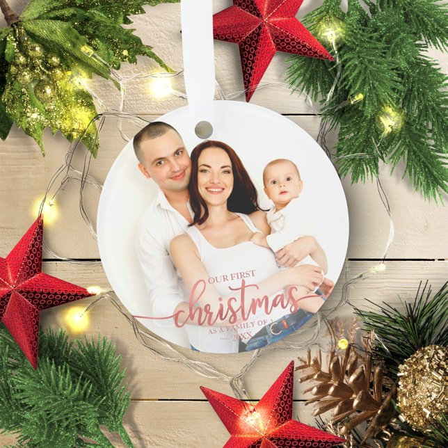 Notre Premier Noël En Famille De 3 Photo Élégante (Créateur téléchargé)