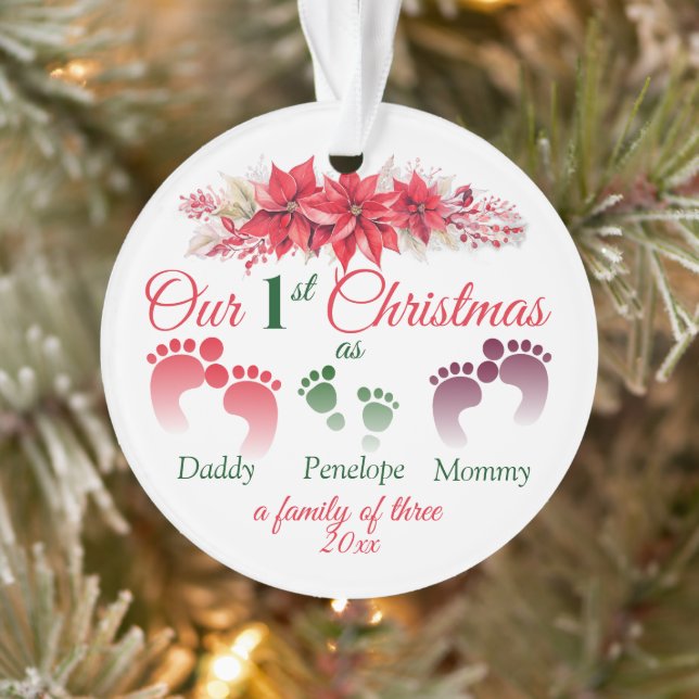 Notre Premier Noël En Famille De 3 Poinsettia (Arbre)