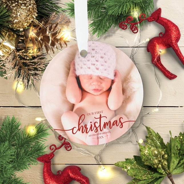 Notre Premier Noël En Grand-Parents Photo Élégante (Créateur téléchargé)