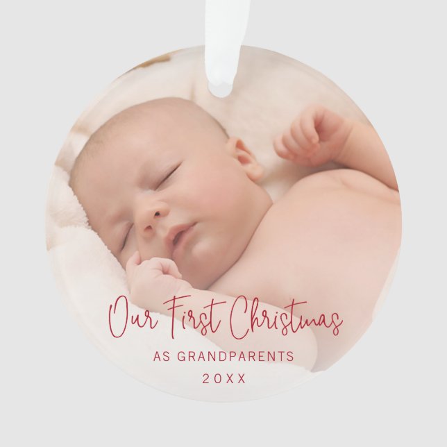 Notre premier Noël en grands-parents Photo Rouge (devant)