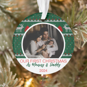 Notre premier Noël en tant que maman et papa Bébé