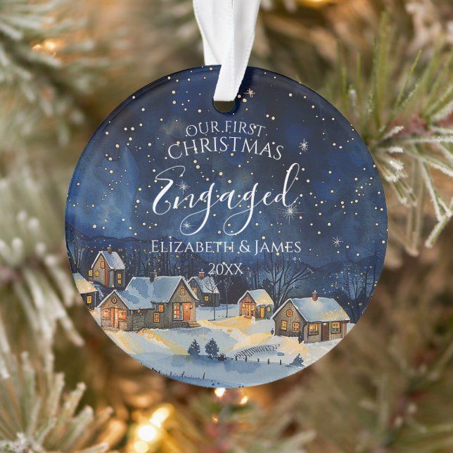 Notre premier Noël Engagé Photo Rustic Night Sky (Arbre)