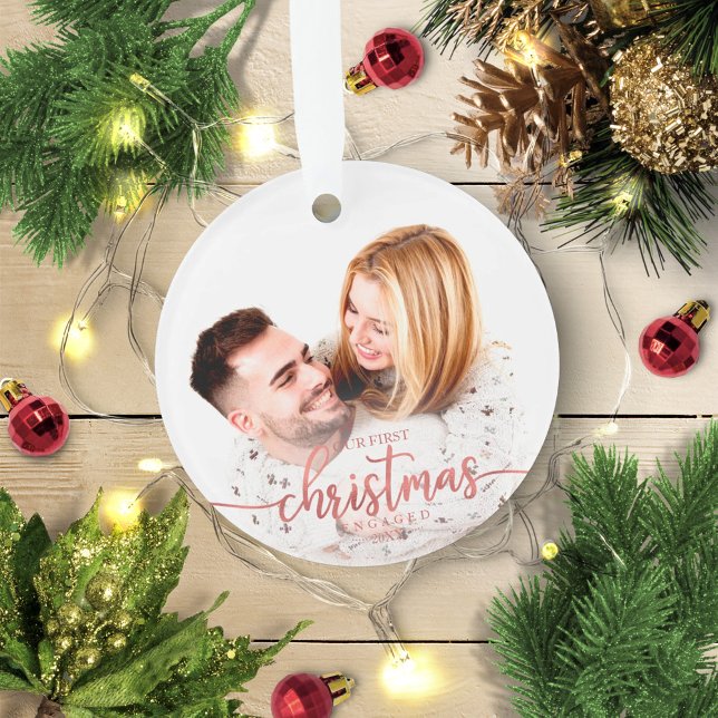 Notre Premier Noël Engagé Simple Photo Élégante (Créateur téléchargé)