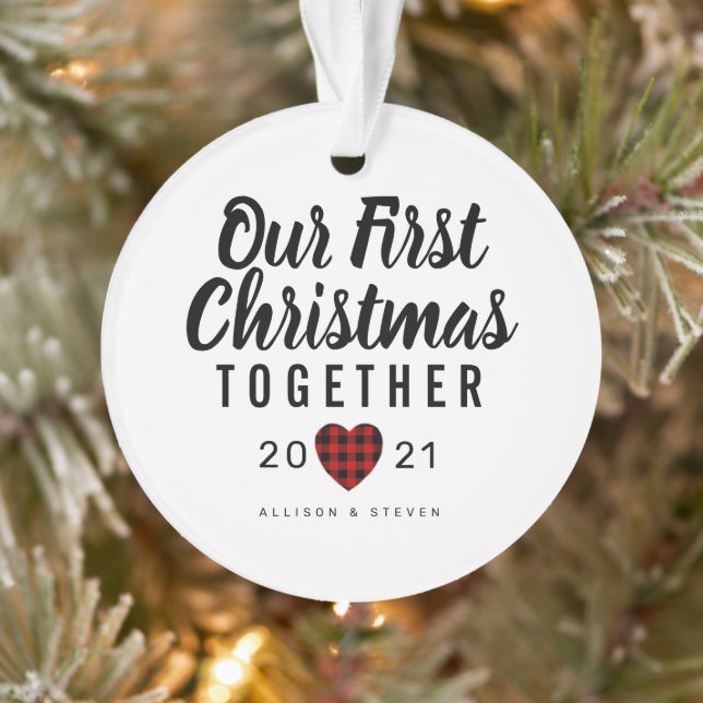 Notre premier Noël Ensemble Coeur Personnalisé (Arbre)