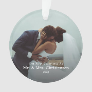 Notre premier Noël M. & Mme Married Photo Ceram