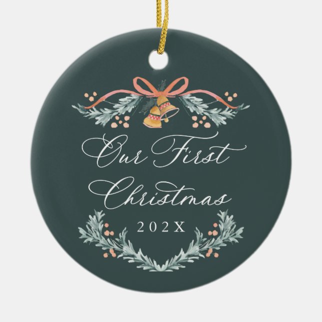 Notre premier Noël Ornement de photo pour jeunes m (Devant)