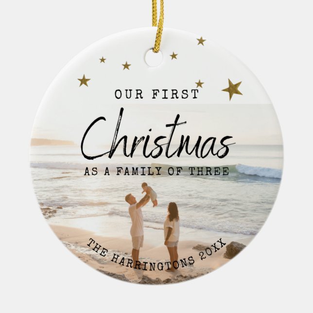 Notre premier ornement en céramique de Noël (Devant)