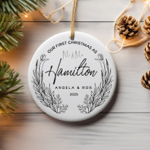 Notre premier ornement en céramique de Noël, ligne