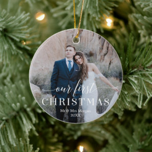 Notre premier ornement photo Mariage de Noël
