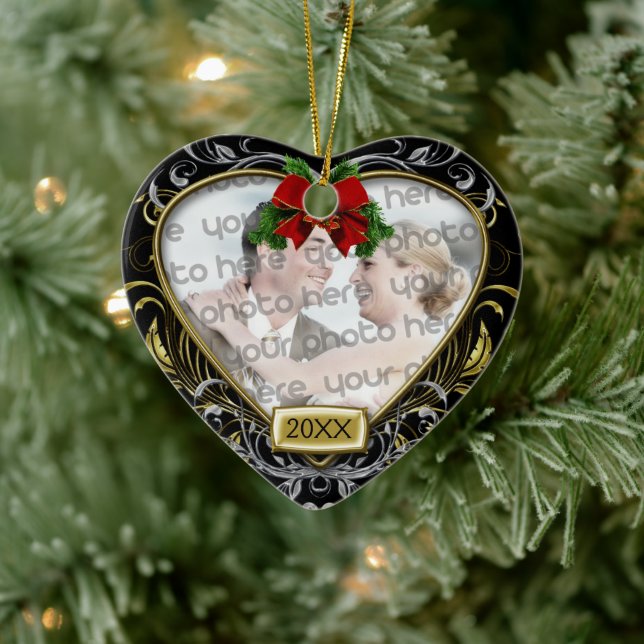 Notre premier ornement photo Mariage de Noël (Arbre)