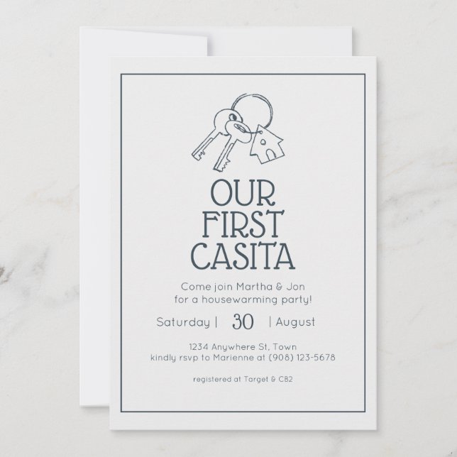 Notre première invitation Casita Houseéchauffement (Devant)