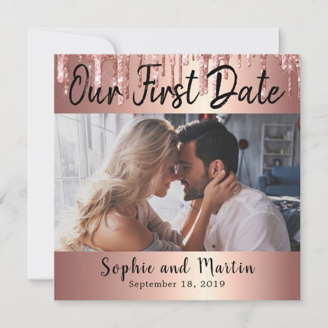 Notre première photo Couple Anniversaire Carte Cad (Devant)