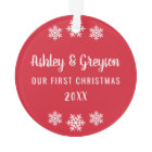 Notre première photo de flocon rouge de Noël