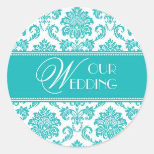 Notre Sticker Damask Turquoise Mariage