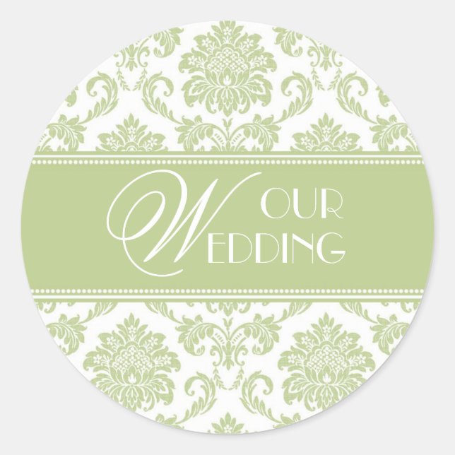 Notre Sticker Mariage Sage Damask (Devant)