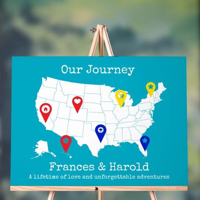 Notre voyage - Personnalisé USA Carte Jalon (Neutre)