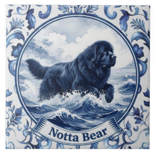 Notta Bear Delft Blue Newfoundland Tile
