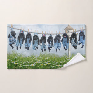 Notta Bear Line Puppies Hand Towel