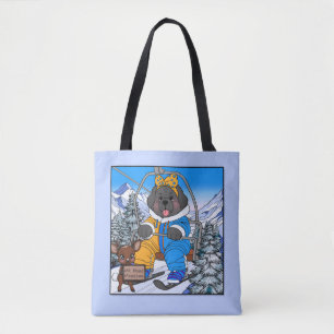Notta Bear Mt. Hood Meadows Newfoundland Ski Lift  Tote Bag