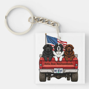 Notta Bear Newfoundlands – Patriotic Pickup Keychain