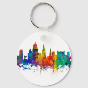 Nottingham England Skyline Keychain