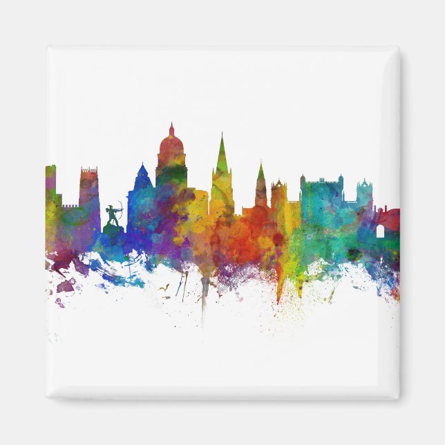 Nottingham England Skyline Magnet (Front)