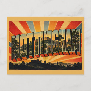 Nottingham England Vintage Travel Art Postcard