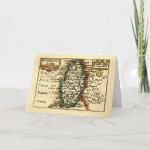 Nottinghamshire Comté Angleterre Ancienne carte An