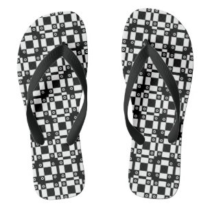 Noughts And Squares Black White Flip Flops