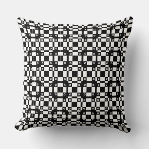 Noughts And Squares Black White Throw Pillow