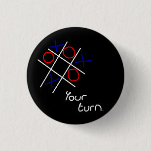 Noughts & Crosses (Tic-tac-toe) 1 Inch Round Button