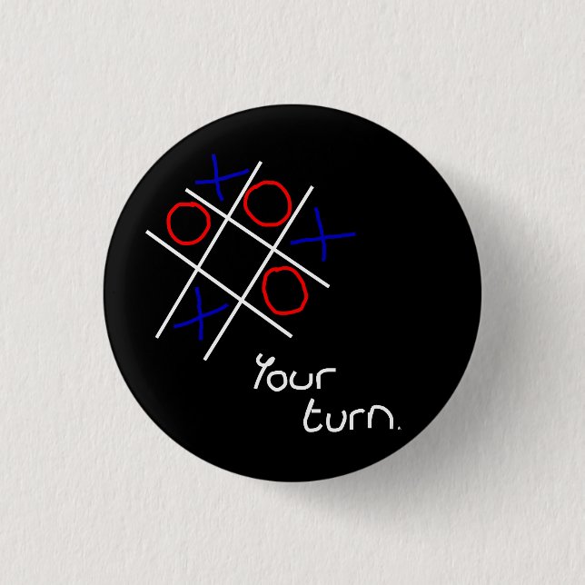 Noughts & Crosses (Tic-tac-toe) 1 Inch Round Button (Front)