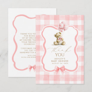 Noun ours en rose Gingham Mignon Merci