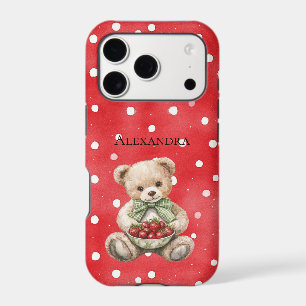 Nounours à points rouges et blancs Ours en peluche