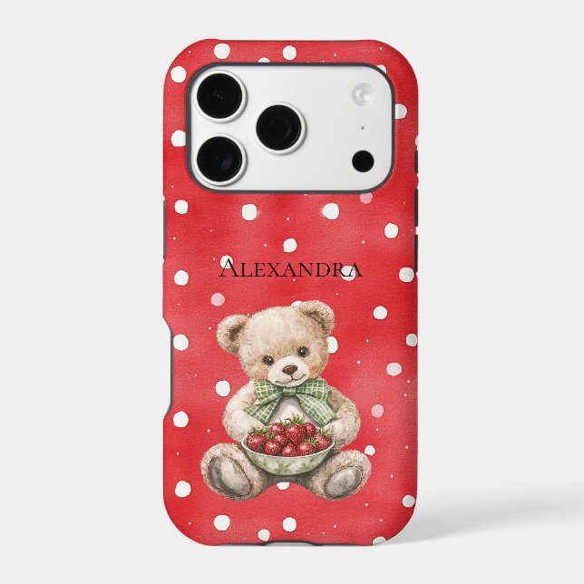 Nounours à points rouges et blancs Ours en peluche (Verso)