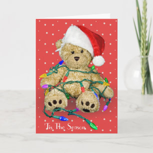 Nounours de Noël dans la carte des lumières de vac
