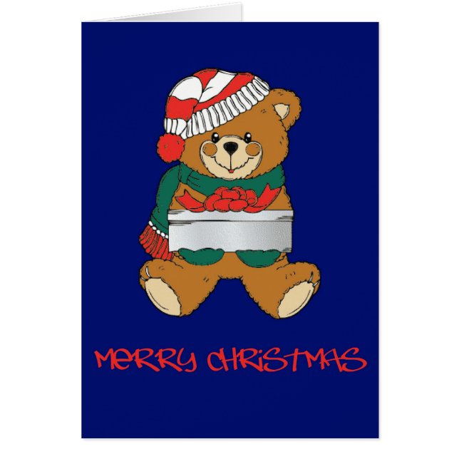 Nounours de Père Noël avec la carte de Noël (Devant)