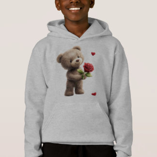 Nounours en peluche avec sweat à capuche Rose Vale