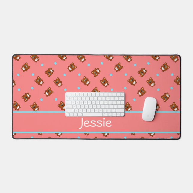 Nounours mignon sur rose (Clavier et souris)