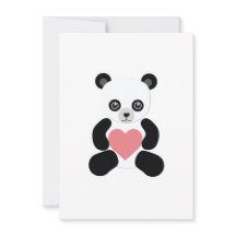 Nounours panda avec carte cœur