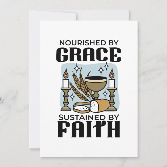 Nourished by Grace, Sustained by Faith Design Holiday Card (Front)