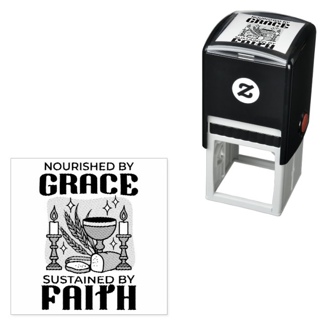 Nourished by Grace, Sustained by Faith Design Self-inking Stamp (In Situ)