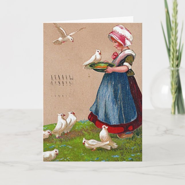 Nourrir la carte Vintage aux oiseaux (Devant)